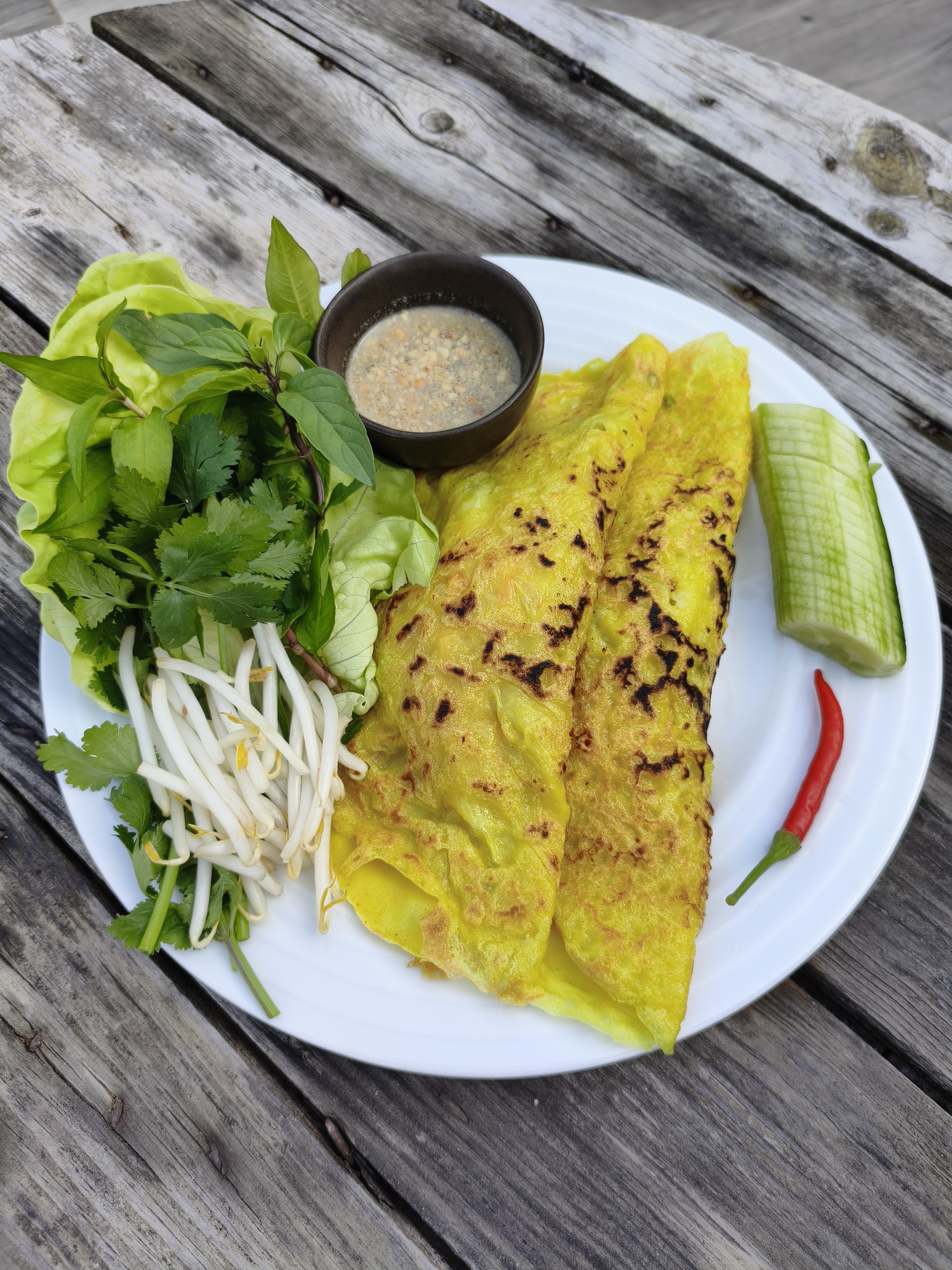 Bánh Xèo, crêpes vietnamiennes aux pousses de soja